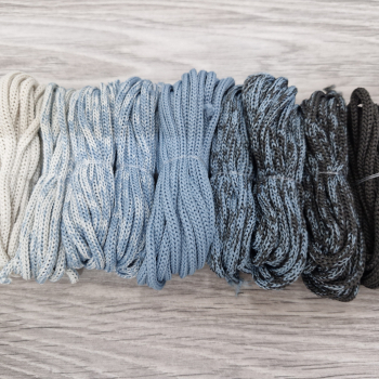 Шнур Градиент 3мм без сердечника Айвори — дымчатый — графит - Шнуры для рукоделия