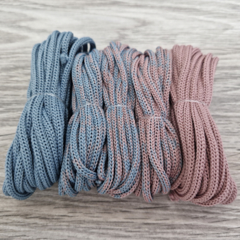 Шнур Градиент 3мм без сердечника дымчатый-пыльная роза  - Шнуры для рукоделия