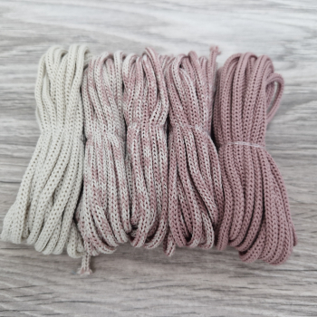 Шнур Градиент 3мм без сердечника Айвори - пыльная роза(II) - Шнуры для рукоделия