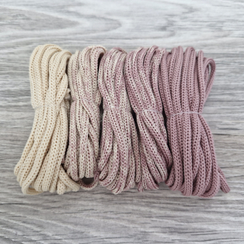 Шнур Градиент 3мм без сердечника беж(пудра) - пыльная роза(II) - Шнуры для рукоделия