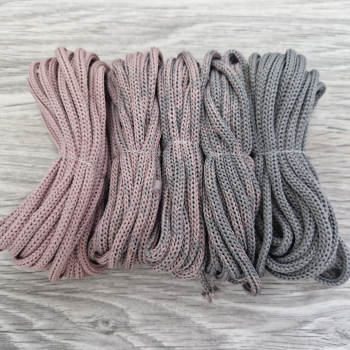 Шнур Градиент 3мм без сердечника пыльная роза(II) – серый - Шнуры для рукоделия