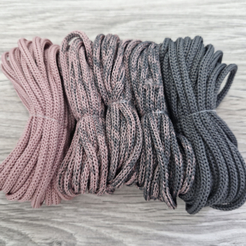 Шнур Градиент 3мм без сердечника пыльная роза(II) – асфальт - Шнуры для рукоделия