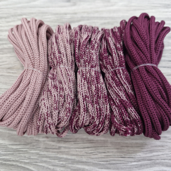 Шнур Градиент 3мм без сердечника пыльная роза(II) – винный - Шнуры для рукоделия