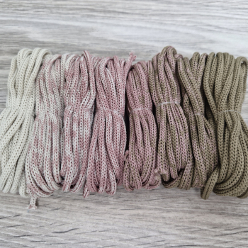 Шнур Градиент 3мм без сердечника айвори - пыльная роза(II) -  кофе - Шнуры для рукоделия