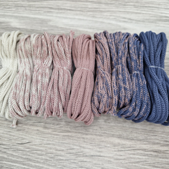 Шнур Градиент 3мм без сердечника айвори - пыльная роза(II) -  джинс - Шнуры для рукоделия