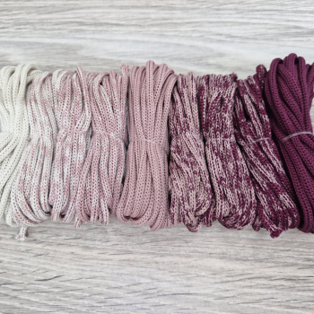 Шнур Градиент 3мм без сердечника айвори - пыльная роза(II) -  винный - Шнуры для рукоделия