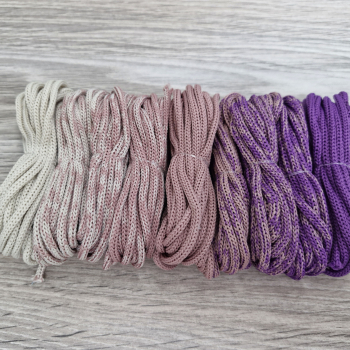 Шнур Градиент 3мм без сердечника айвори - пыльная роза(II) -  сирень - Шнуры для рукоделия
