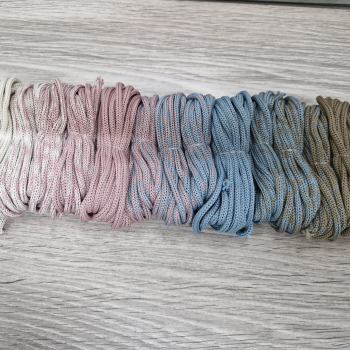 Шнур Градиент 3мм без сердечника айвори - пыльная роза(II) -  дымчатый — кофе - Шнуры для рукоделия