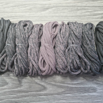 Градиент 3мм без сердечника: асфальт-пыльная роза-асфальт - Шнуры для рукоделия