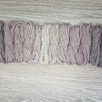 Градиент 3мм без сердечника: асфальт-пыльная роза-айвори-пыльная роза-асфальт - Шнуры для рукоделия