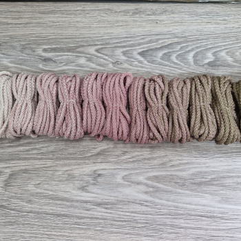 Шнур 5мм с сердечником ГРАДИЕНТ Айвори - Пыльная Роза (II) – Кофе - Шнуры для рукоделия