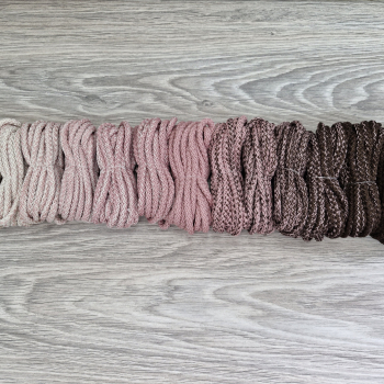 Шнур 5мм с сердечником ГРАДИЕНТ Айвори - Пыльная Роза (II) – Коричневый - Шнуры для рукоделия