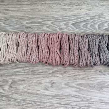 Шнур 5мм с сердечником ГРАДИЕНТ Айвори - Пыльная Роза (II) – Серый - Шнуры для рукоделия