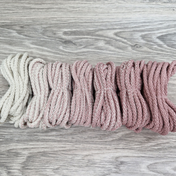 Шнур 5мм с сердечником ГРАДИЕНТ Айвори - Пыльная Роза (II) - Шнуры для рукоделия