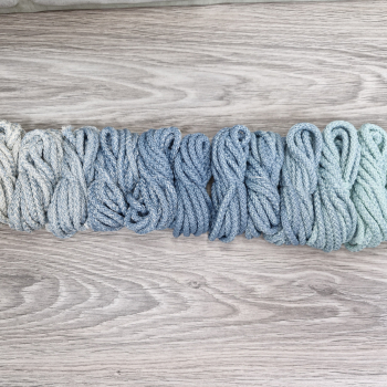 Шнур полиэфирный 5мм с сердечником ГРАДИЕНТ Айвори- Дымчатый - Мята - Шнуры для рукоделия