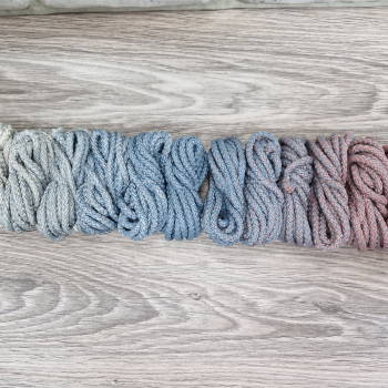 Шнур полиэфирный 5мм с сердечником ГРАДИЕНТ Айвори- Дымчатый - П.Роза (II) - Шнуры для рукоделия