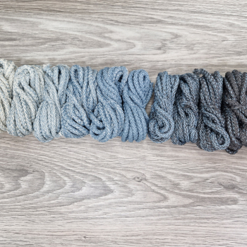 Шнур полиэфирный 5мм с сердечником ГРАДИЕНТ Айвори- Дымчатый -Асфальт - Шнуры для рукоделия