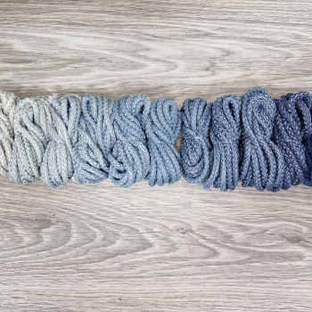 Шнур полиэфирный 5мм с сердечником ГРАДИЕНТ Айвори- Дымчатый -Джинс - Шнуры для рукоделия