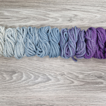 Шнур полиэфирный 5мм с сердечником ГРАДИЕНТ Айвори- Дымчатый -Сирень - Шнуры для рукоделия