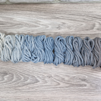 Шнур полиэфирный 5мм с сердечником ГРАДИЕНТ Айвори- Дымчатый —Серый - Шнуры для рукоделия