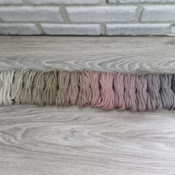 Шнур 5мм с сердечником ГРАДИЕНТ Айвори — Кофе -  Пыльная Роза (II) – Серый - Шнуры для рукоделия