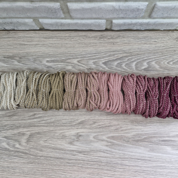 Шнур 5мм с сердечником ГРАДИЕНТ Айвори — Кофе -  Пыльная Роза (II) – Винный - Шнуры для рукоделия