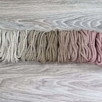 Шнур 5мм с сердечником ГРАДИЕНТ Айвори — Кофе -  Пыльная Роза (II)  - Шнуры для рукоделия