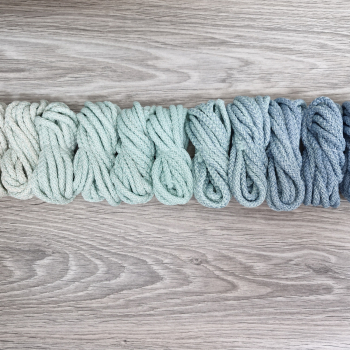Шнур полиэфирный 5мм с сердечником ГРАДИЕНТ Айвори- Мята- Дымчатый - Шнуры для рукоделия