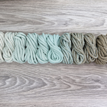 Шнур полиэфирный 5мм с сердечником ГРАДИЕНТ Айвори- Мята-Кофе - Шнуры для рукоделия