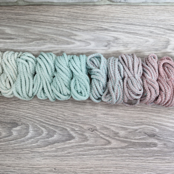 Шнур полиэфирный 5мм с сердечником ГРАДИЕНТ Айвори- Мята-П.Роза (II) - Шнуры для рукоделия