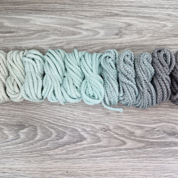 Шнур полиэфирный 5мм с сердечником ГРАДИЕНТ Айвори- Мята-Серый - Шнуры для рукоделия