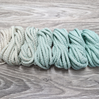 Шнур полиэфирный 5мм с сердечником ГРАДИЕНТ Айвори- Мята - Шнуры для рукоделия