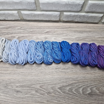 Шнур 5мм с сердечником ГРАДИЕНТ Айвори- Нежно-голубой-Голубой яркий-Сирень - Шнуры для рукоделия