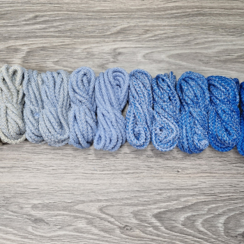 Шнур 5мм с сердечником ГРАДИЕНТ Айвори- Нежно-голубой-Голубой яркий - Шнуры для рукоделия