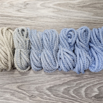 Шнур 5мм с сердечником ГРАДИЕНТ Айвори- Нежно-голубой - Шнуры для рукоделия