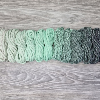 Шнур 5мм с сердечником ГРАДИЕНТ Айвори- Свежая Мята- Асфальт - Шнуры для рукоделия