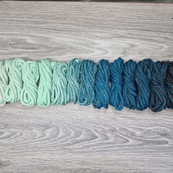 Шнур 5мм с сердечником ГРАДИЕНТ Айвори- Свежая Мята-Морская Волна-Графит - Шнуры для рукоделия