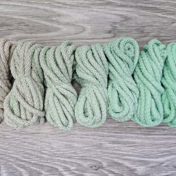 Шнур 5мм с сердечником ГРАДИЕНТ Айвори- Свежая Мята - Шнуры для рукоделия