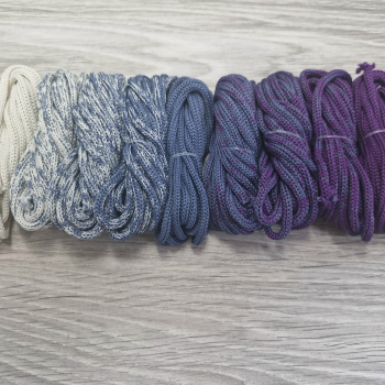 Градиент 3мм без сердечника: айвори-джинс-фиолет - Шнуры для рукоделия