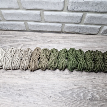 Шнур 5мм с сердечником ГРАДИЕНТ Айвори-Кофе-Олива-Хаки - Шнуры для рукоделия