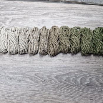 Шнур 5мм с сердечником ГРАДИЕНТ Айвори-Кофе-Олива - Шнуры для рукоделия