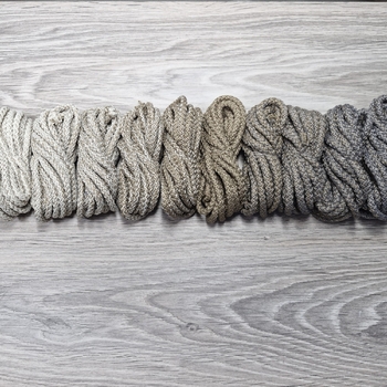 Шнур 5мм с сердечником ГРАДИЕНТ Айвори-Кофе-Серый - Шнуры для рукоделия