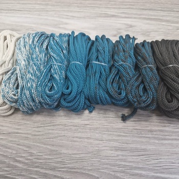 Градиент 3мм без сердечника: айвори-морская волна-графит - Шнуры для рукоделия