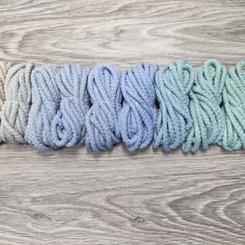 Шнур 5мм с сердечником ГРАДИЕНТ Айвори-Нежно-голубой- меланж Н.голубой+Мята - Шнуры для рукоделия