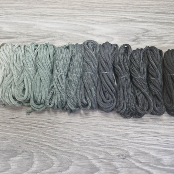 Градиент 3мм без сердечника: айвори-полынь-асфальт-графит - Шнуры для рукоделия