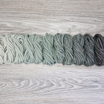 Шнур 5мм с сердечником ГРАДИЕНТ Айвори-Полынь-Графит - Шнуры для рукоделия