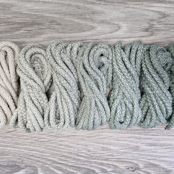 Шнур 5мм с сердечником ГРАДИЕНТ  Айвори-Полынь - Шнуры для рукоделия