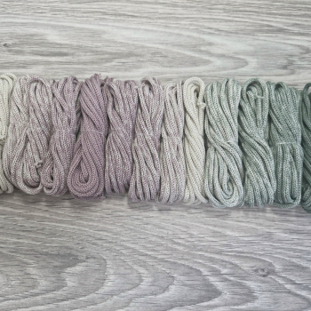 Градиент 3мм без сердечника: айвори-пыльная роза-айвори-полынь - Шнуры для рукоделия