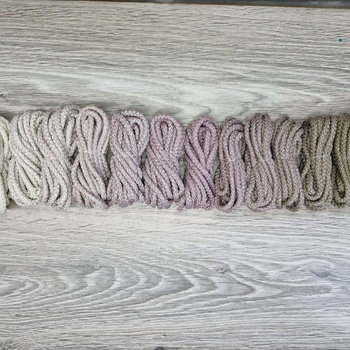 Шнур 5мм с сердечником ГРАДИЕНТ Айвори-Пыльная Роза-Кофе - Шнуры для рукоделия