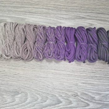 Градиент 3мм без сердечника: айвори-пыльная роза-сирень-асфальт - Шнуры для рукоделия